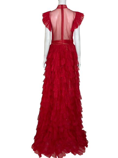 Vestido De Fiesta Forever Unique Vuelos Maxi Rojo - Talla 10