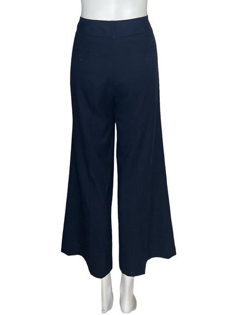 Pantalón Anne Klein Recto Wide-leg Bolsillo Azul - Talla 6
