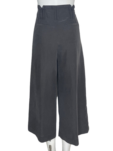 Pantalón Bcbg Pinzas Palazo Zipper Gris - Talla 6
