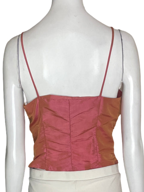 Blusa Fanny Collection Tiras Crop Corset Rosado - Talla S