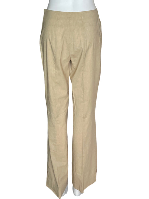 Pantalón Escada Recto Wide-leg Bolsillo Beige - Talla 38