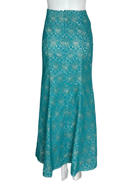 Falda Ketty Tinoco Tipo a Tejida Verde - Talla S