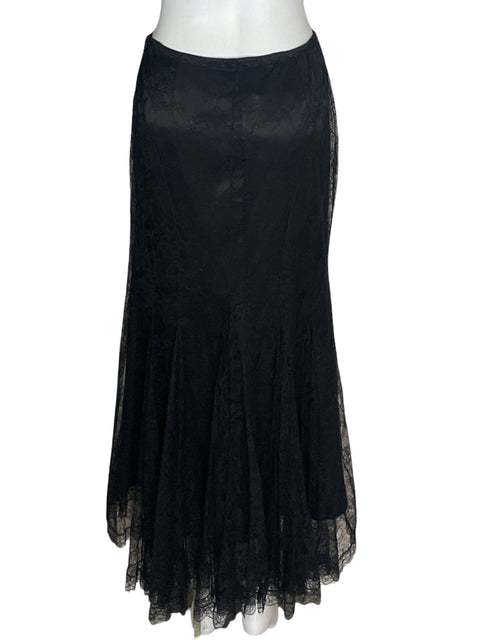 Falda Blumarine Maxi Suelta Capas Negro - Talla 42