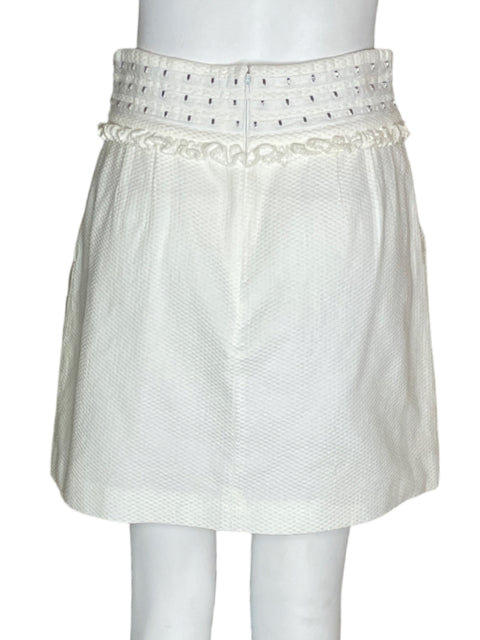 Falda Sine Mini Clips Recto Blanco - Talla 6