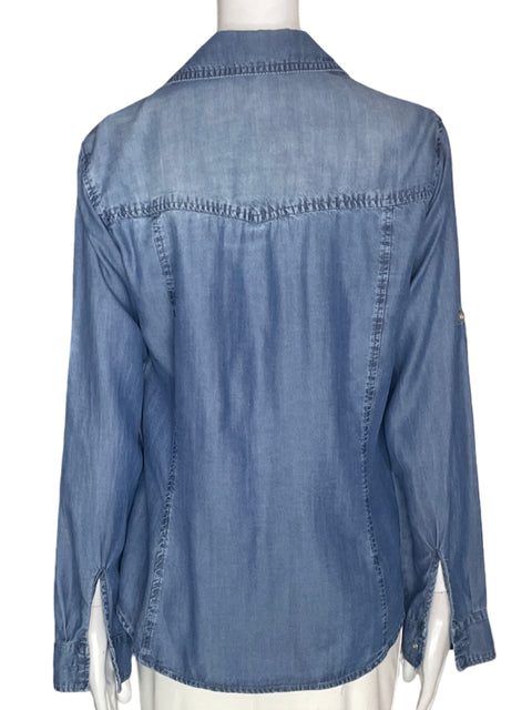 Blusa Zoé & Sam Jeans Manga larga Bolsillos Azul - Talla S
