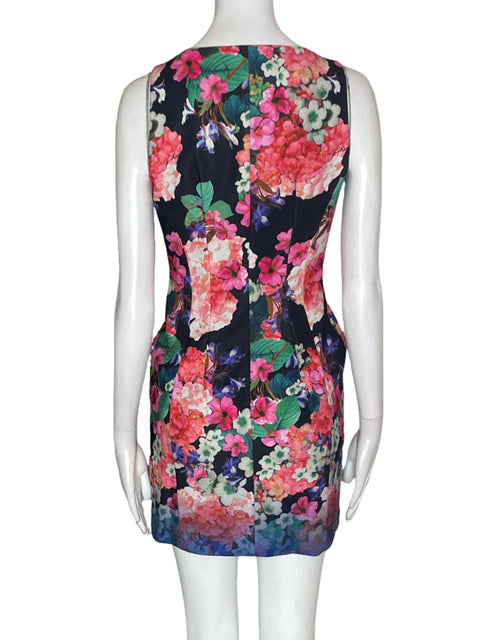 Vestido Nanette Lepore Mini Floral Zipper Ajustado Rosado - Talla 0
