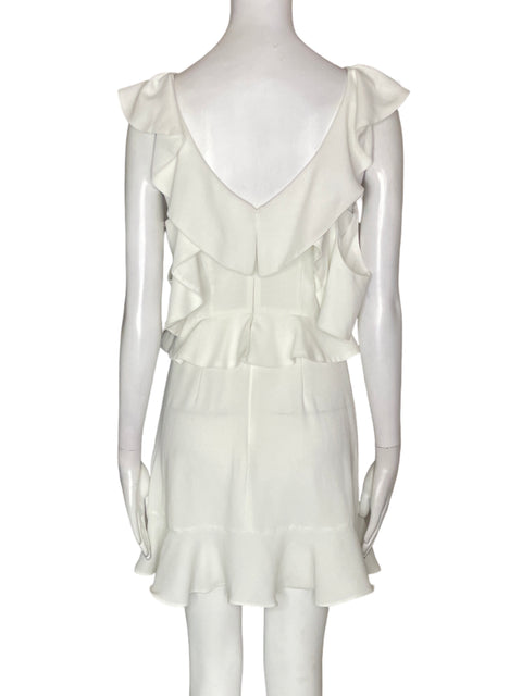 Vestido C/meo Collective Ruchas Ajustado Mini Blanco - Talla XS