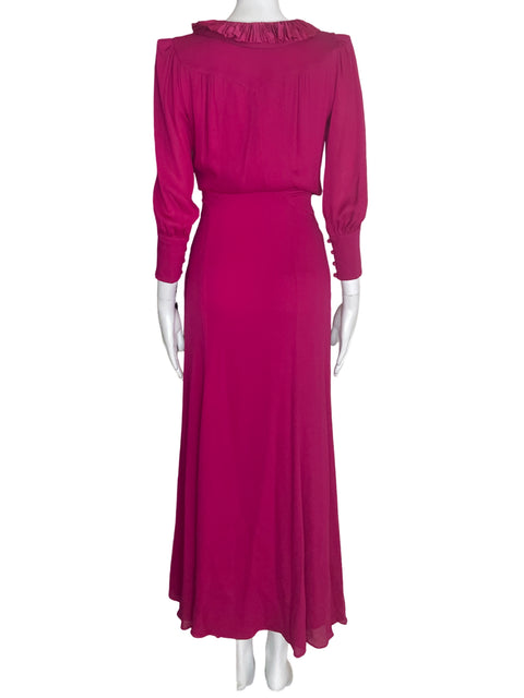 Vestido Gucci Suelto Fajon Ruchas Manga larga Negro - Talla 40