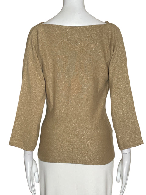 Blusa Ann Taylor Cuello Drapeado Beige - Talla XS