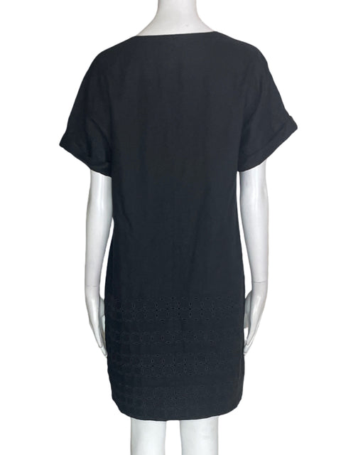 Vestido Lafayette 148 Liso Midi Manga corta Negro - Talla S