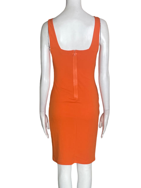 Vestido Alice + Olivia Tiras Ajustado Liso Naranja - Talla 2