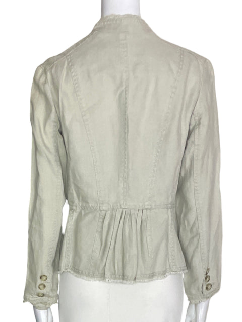 Chaqueta Michael Kors Recojido Manga larga Plisado Botones Beige - Talla 0