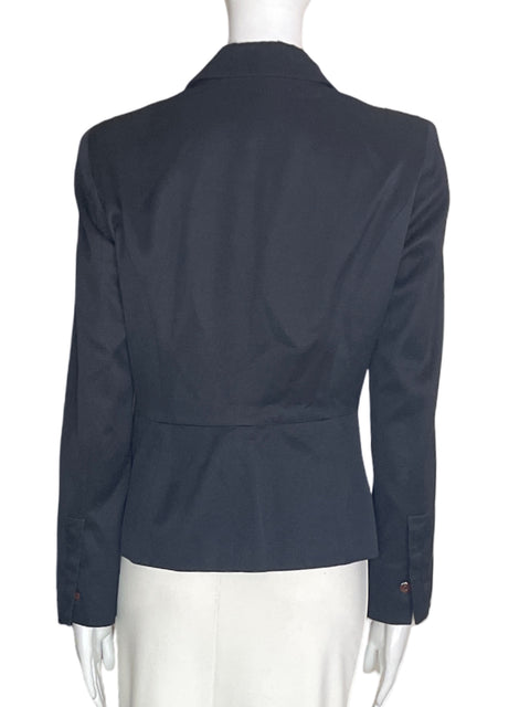 Chaqueta Armani Jeans Liso Botones Cuello v Manga larga Azul - Talla 6