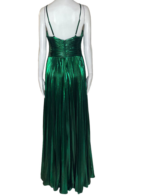 Vestido De Fiesta La Divine Plisado Ajustado Suelto Verde - Talla 8