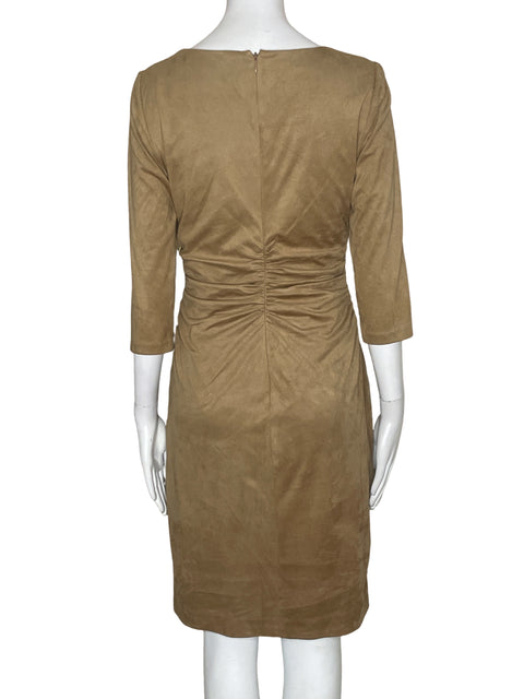 Vestido Kay Unger Midi Cuello v Beige - Talla 4