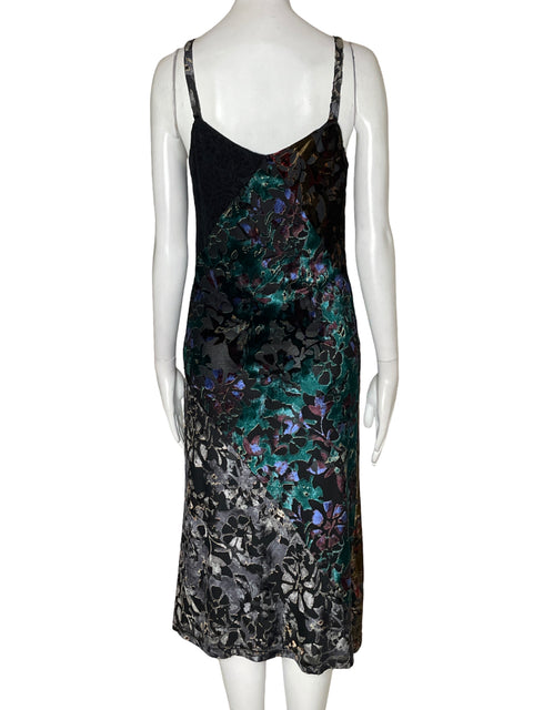 Vestido Emanuel Ungaro Terciopelo Midi Negro - Talla S
