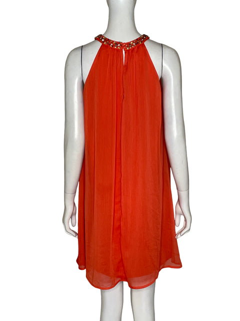 Vestido Vince Camuto Pedrería Midi Naranja - Talla 0