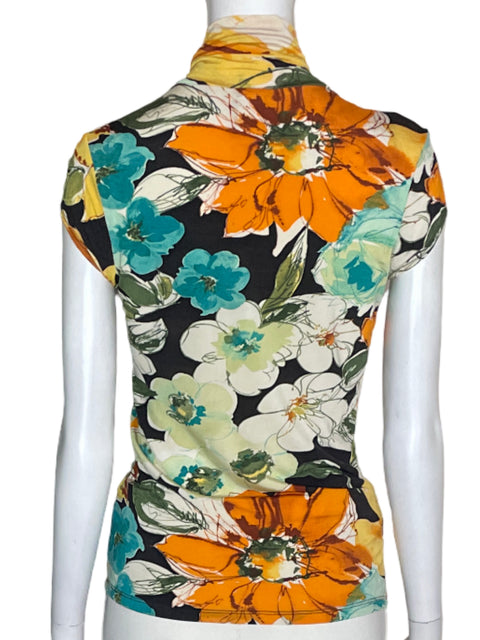 Blusa Cache Estampado Manga corta Sueter Naranja - Talla M