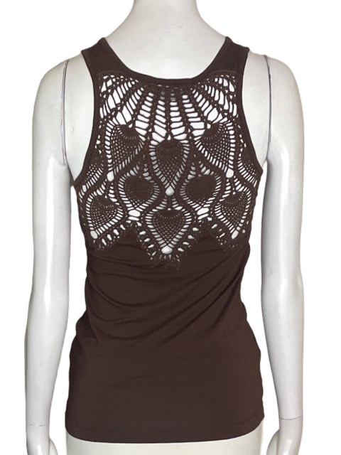 Blusa Bcbg Sin mangas Tejido Ajustado Marrón - Talla XS