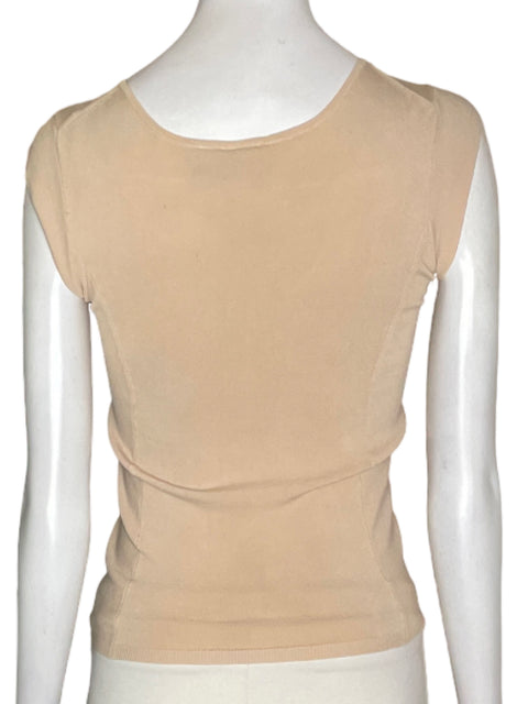 Blusa Armani Exchange Cruzada Manga corta Tshirt Beige - Talla M