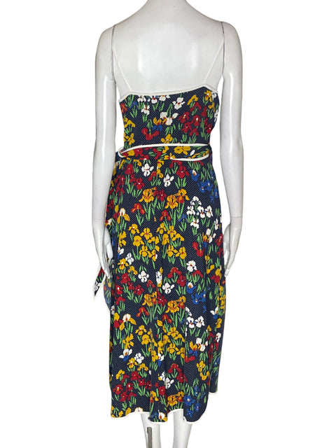 Vestido Tory Burch Estampado Tiras Fajon Amarillo - Talla 2