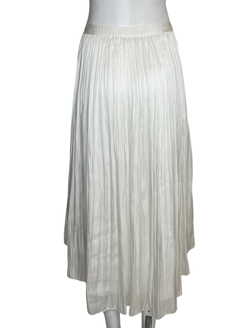 Falda Massimo Dutti Satinado Plisado Blanco - Talla M