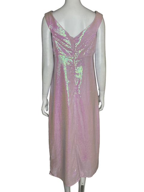 Vestido De Fiesta Lemebse Lentejuelas Rosado - Talla M