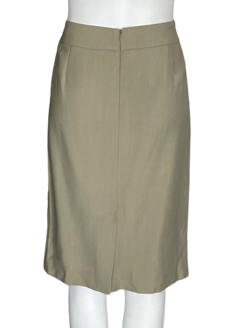 Falda Armani Exchange Recto Ajustado Liso Beige - Talla 6