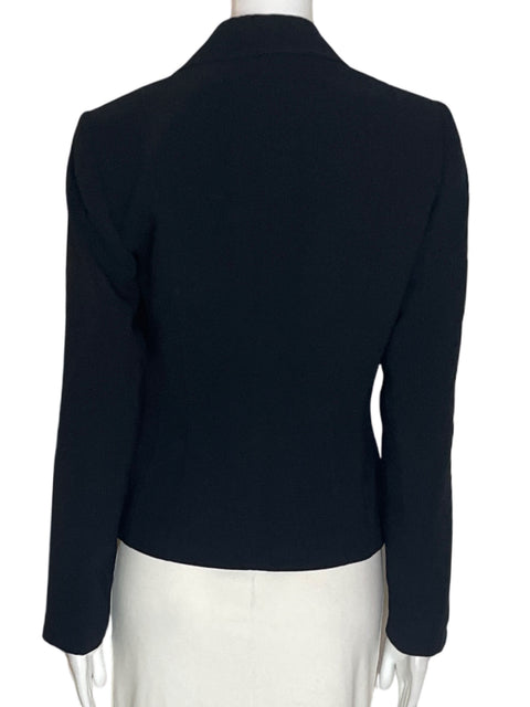 Chaqueta Tahari Cuello v Manga larga Boton Negro - Talla 4