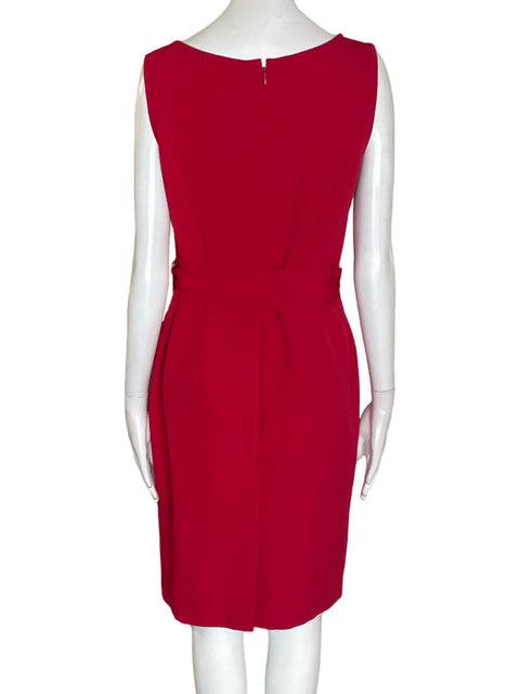 Vestido Anne Klein Ajustado Sin mangas Fajon Rojo - Talla 8