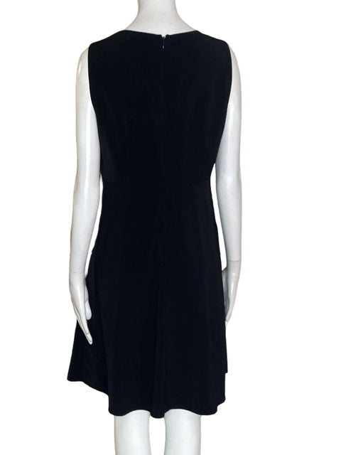 Vestido Tahari Midi Sin mangas Liso Negro - Talla S