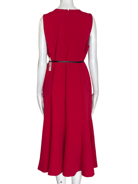Vestido Dkny Midi Sin mangas Suelto Fajon Rojo - Talla 12