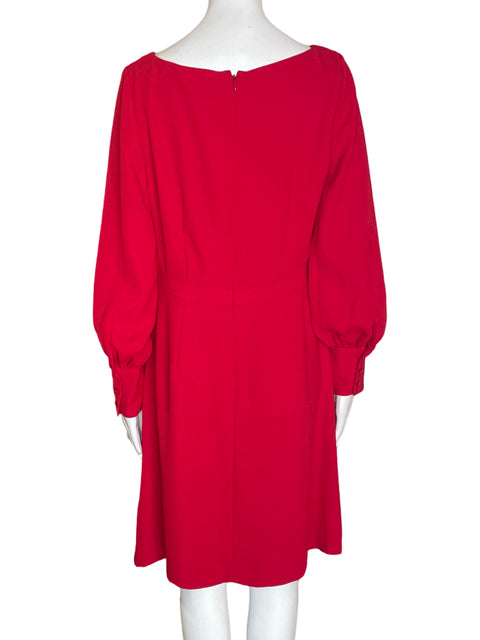 Vestido Ann Taylor Abullonado Suelto Cuello v Rojo - Talla 8