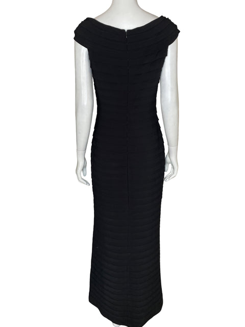 Vestido Adrianna Papell Encaje Cuello v Negro - Talla 8