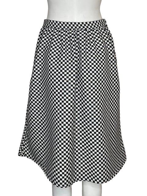 Falda Tesoro Tps Cuadros Midi Negro - Talla M
