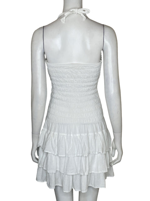 Vestido Studio N White Vuelos Cuello v Blanco - Talla S