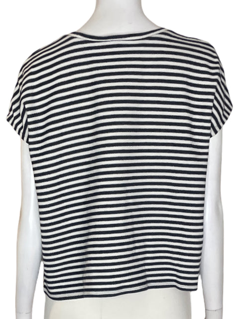 Blusa Express Rayas Manga corta Cuello redondo Negro - Talla S