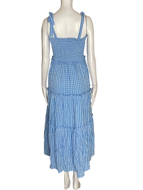 Vestido Bb Dakota Tirad Ruchas Ajustado Azul - Talla S