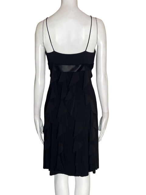 Vestido Cache Midi Ruchas Sin mangas Negro - Talla 4
