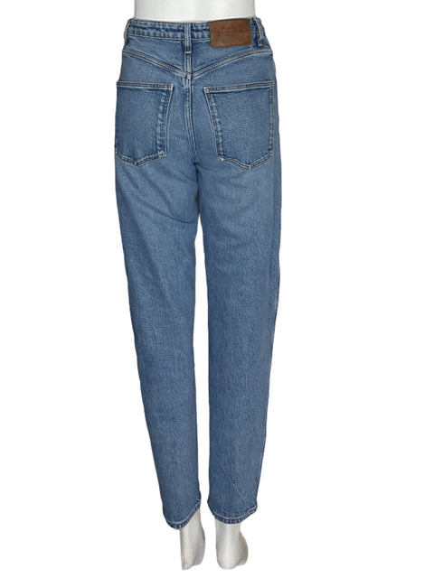 Pantalón Massimo Dutti Recto Jeans Boton Azul - Talla 38