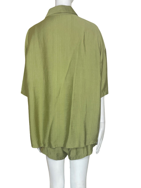 Conjunto Tesoro Tps Short/ camisa Manga corta Short suelto Verde - Talla L