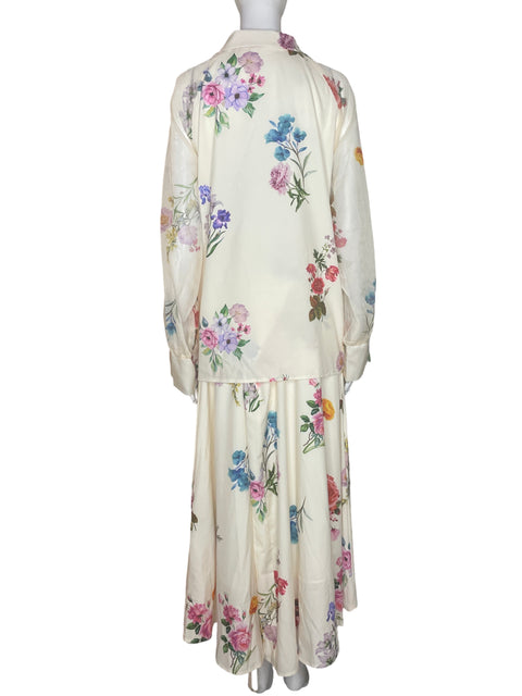 Conjunto Tesoro Tps Falda/camisa Maxi Estampado Blanco - Talla L
