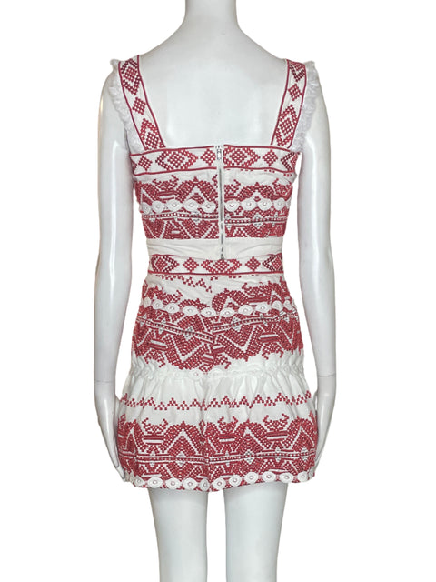 Conjunto Tesoro Tps de Algodón Tejido Falda/blusa Sin mangas Rojo - Talla S