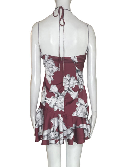 Vestido Tesoro Tps Mini Estampado Tiras Rojo - Talla S