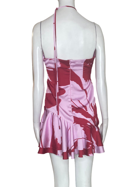 Vestido Tesorotps Mini Ruchas Tiras Rosado - Talla S