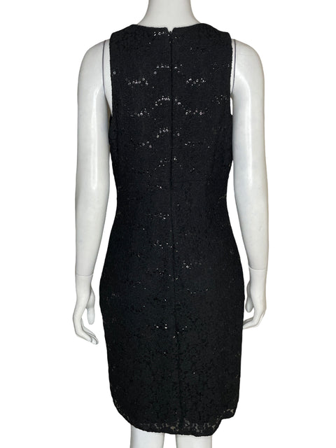 Vestido De Fiesta New York & Company Lentejuelas Midi Negro - Talla 46