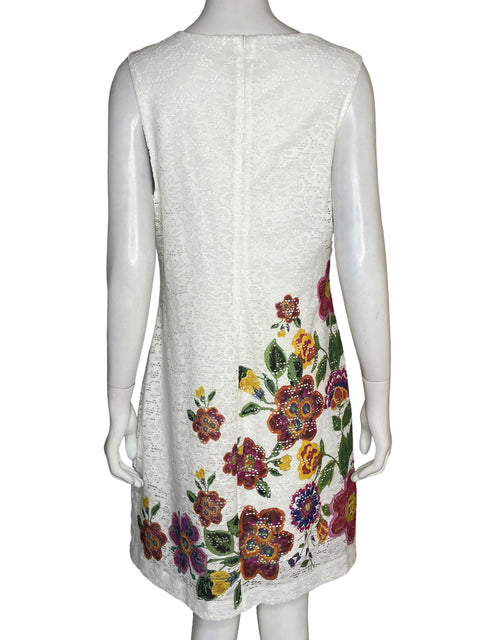 Vestido Desigual Estampado Floral Blanco - Talla 46