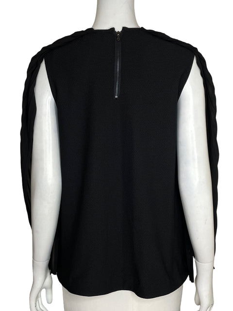 Blusa Gracia Sobrecapa Cuello redondo Negro - Talla M