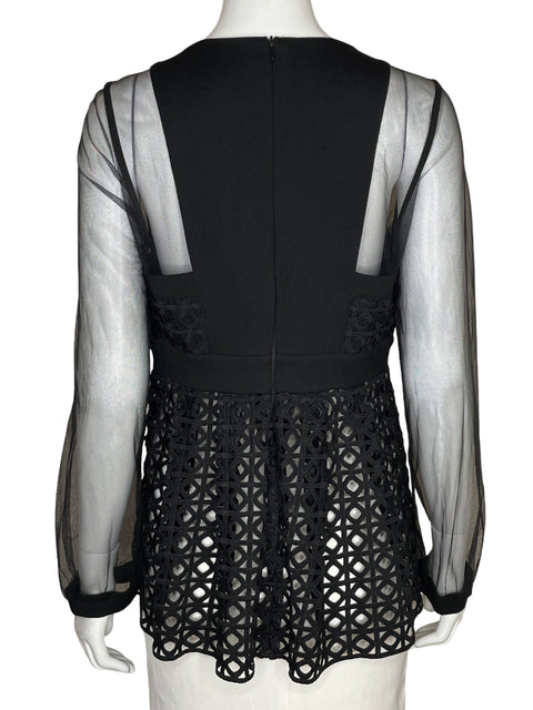 Blusa Saint Gil Paris Transparente Negro - Talla L