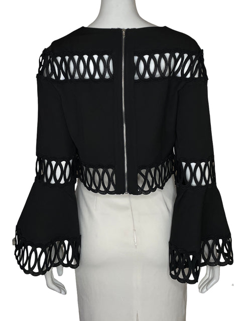 Blusa Gracia Mangas Acampanadas Cuello redondo Negro - Talla M